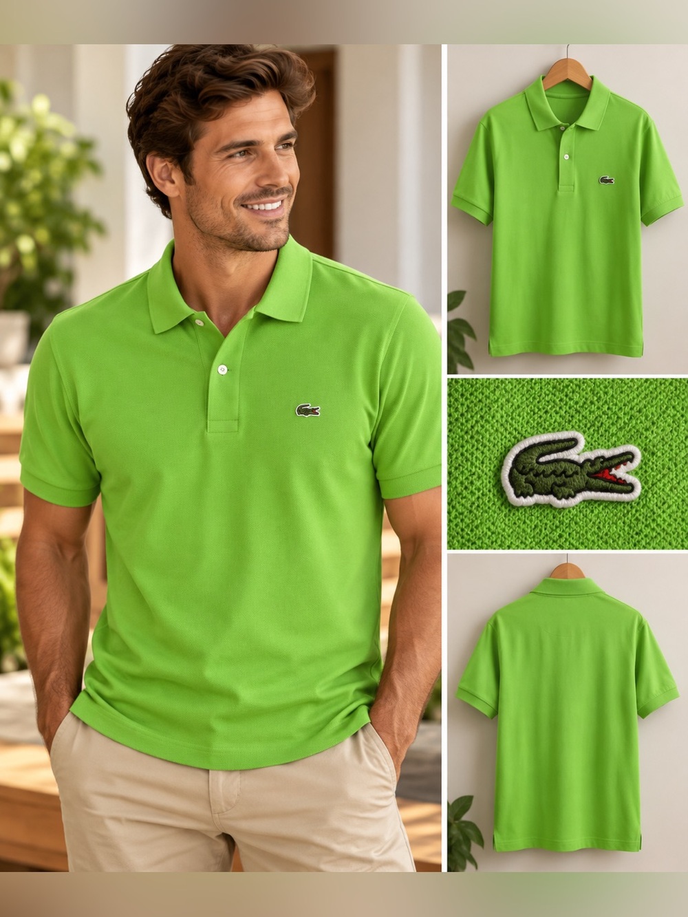 Lacoste Men’s Lime Green Classic Fit Polo – XXL